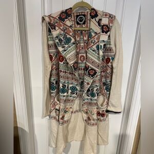 Johnny was Biya embroidered hoodie shrug oversized XS